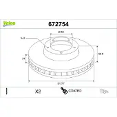 Valeo 672754 Remschijf