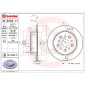 Brembo Remschijf 09B45311 achter, geventileerd, 1 Stuk
