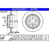 Ate 24.0112-0151.1 Remschijf