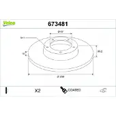 Valeo 673481 Remschijf