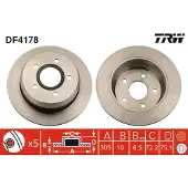 TRW Remschijf DF4178 achter, volledig, 1 Stuk