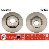TRW Remschijf LUC DF4389S achter, geventileerd, 1 Stuk