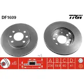 TRW Remschijf DF1609 voorkant, geventileerd, 1 Stuk