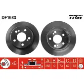TRW Remschijf DF1583 achter, volledig, sterk gecarboniseerd, 1 Stuk