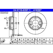 Ate Remschijf 24.0110-0397.1 achter, compleet, 1 stuk