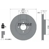 Textar Remschijf 92157905 voorkant, geventileerd, sterk gecarboniseerd, 1 Stuk