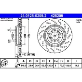 Ate 24.0128-0209.2 Remschijf