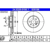 Ate Remschijf PowerDisc 24.0325-0198.1, 1 Stuk