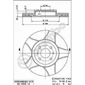 Brembo Remschijf Max 09.4939.75, voorkant, sleuf, geventileerd, 1 Stuk