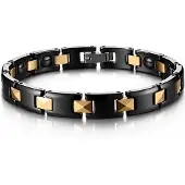 Mendes Keramische armband Magnetisch Zwart Goudkleurig