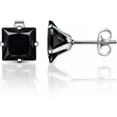 LGT JWLS Classic Stud Oorbellen Vierkant - Zwart Zilver-8mm