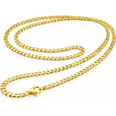 LGT JWLS LGT Jewels Cubaanse koord ketting Goudkleurig Gourmet Schakel 3mm-50cm