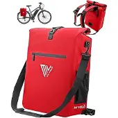 MIVELO Fietstas – 3-in-1 Rugzak & Schoudertas – Waterdicht & Incl. Laptopvak – 25 liter – Rood