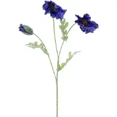 Easyplants | Kunstbloem Poppy 73 cm donker blauw | Zijde | Nepbloemen | blauw | Onderhoudsvrij | Kant-en-klaar