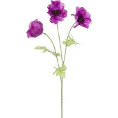 Easyplants | Kunstbloem Poppy 73 cm lila | Zijde | Nepbloemen | lila | Onderhoudsvrij | Kant-en-klaar