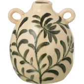 J-Line Vaas Blad Crème / Groen D 16 H 19 Cm