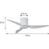 LINDBY Aulo plafondventilator Ø 123 cm wit DC stil - , Aulo, Wit, Woonkamer, Metaal, Modern