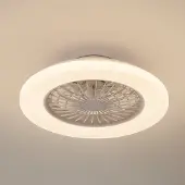LINDBY Vedin LED plafondventilator, Ø 49 cm, wit, CCT - , Vedin, dimbare, Wit, Woonkamer, Kunststof, Modern