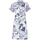 Ringella Doorknoopnachthemd blauwe bloemen | Maat 44