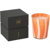 J-Line geurkaars Noa Strepen - Stone & Rock - glas - oranje - medium - 68U