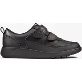 Clarks Scape Flare K Zwarte Leren Schoenen