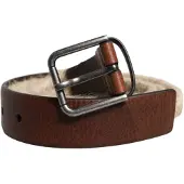 Dolce&Gabbana Bruin Jute Leer Gevlochten Metalen Gesp Riem