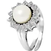Diadema - Prestige Ring met Zoetwaterparel - Pure White Collectie