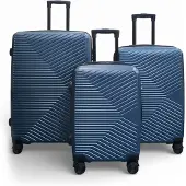 Infinity Leather Blauwe harde koffer Robuuste 8-wiel bagagekoffer