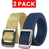 Enzo | 2-pack Heren Canvasriem - Beige & Marineblauw