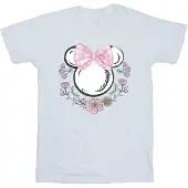 Disney Meisjes Minnie Mouse Strikjes & Bloemen Katoenen T-shirt (Wit)