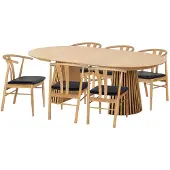 House Nordic Eetkamerset Osaka en Artenara met 6 stoelen Naturel