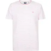 Petrol Industries Regular Fit T-Shirt ronde hals roze, Gestreept