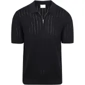 Profuomo Profuoo Knitted Half Zip Poloshirt Dropneedle Navy