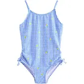Next Badpak lichtblauw / citroengeel / wit