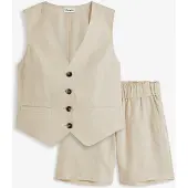 Bonprix Gilet en short in een linnenmix maat 54