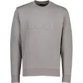 HUGO BOSS Grijze Boss Green Salbo sweater grijs logo opdruk
