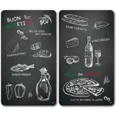 Kesper glazen snijplaat set van 2 Ristorante / fornuisafdekplaten / spatbescherming