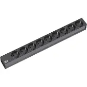 Bachmann 19" stekkerdoos 9-voudig, zonder schakelaar, zwart