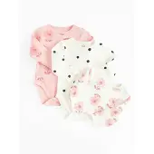 Cool Club Rompertje/body oudroze / zwart / wit