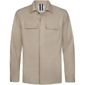 Profuomo Overshirt beige dubbele borstzak