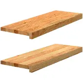 vidaXL Traptreden 2 st 70x30x2 cm massief eikenhout lichtbruin