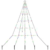 vidaXL LED Kerstboom met Grondspikes Multikleur 182 cm Metaal