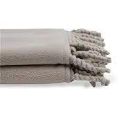 Unique living - Fleece Plaid Met Franjes - 130x160 - Chateau Grey