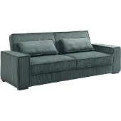 Vente-unique Driezitsslaapbank van spargroen ribfluweel FINORO