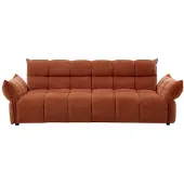Vente-unique Driezitsslaapbank clic-clac in terracotta chenille stof HAKEMO