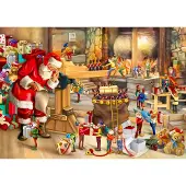 Wooden City Houten Puzzel 505 Stukjes - Dubbelzijdig Kerstman Werkplaats