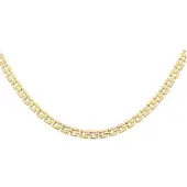 Glow 102.8330.43 Dames Ketting - Collier - Sieraad - Schakelketting - Zilver - Goudkleurig - 925 Zilver - Fantasie - 2 mm breed - 43 cm lang