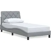 vidaXL Bedframe zonder matras 90x200 cm stof lichtgrijs