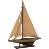 Jolipa J-Line decoratie Zeilboot - hout - bruin - large