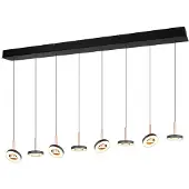 Trio Select , Hanglamp Guano mat zwart/coffee 8 x 8 watt